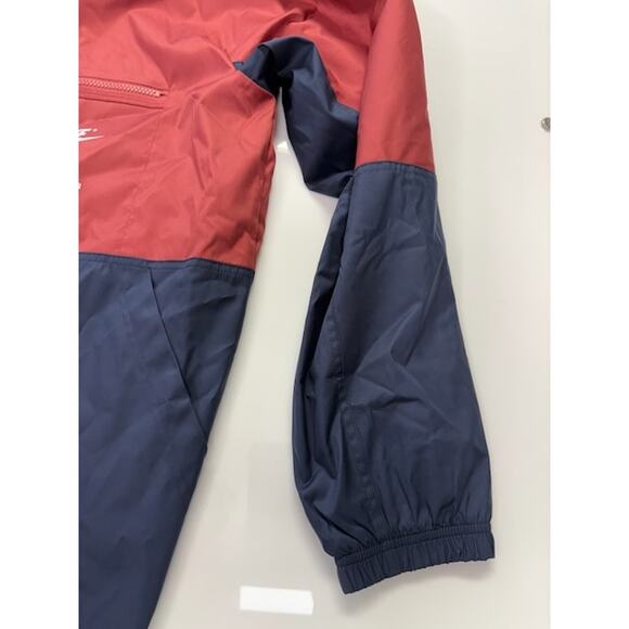 NWT Nike Air Woven Lined Jacket Full-Zip Hooded Colorblock Red/Navy Mens Sz XL - Picture 9 of 14